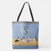 Shetland Sheepdogs, Shelties on Blue & Yellow Tote Bag (Voorkant)