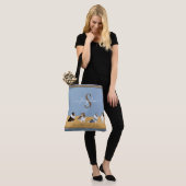 Shetland Sheepdogs, Shelties on Blue & Yellow Tote Bag (Op model)