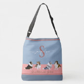 Shetland Sheepdogs, Shelties, op Blauw & Roze Crossbody Tas (Achterkant)