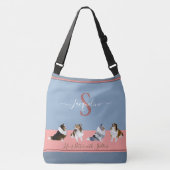 Shetland Sheepdogs, Shelties, op Blauw & Roze Crossbody Tas (Voorkant)