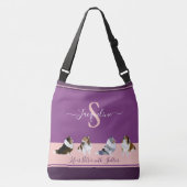 Shetland Sheepdogs, Shelties, op Paars en Roze Crossbody Tas (Voorkant)