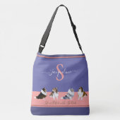 Shetland Sheepdogs, Shelties, Paars en Roze Crossbody Tas (Achterkant)