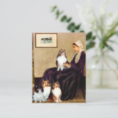 Shetland Sheepdogs (vier) - Whistlers Mother Briefkaart (Staand voorkant)