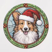Shetland Sheperd Glas in Lood Kerstmis Labels (Design 1)