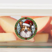 Shetland Sheperd Glas in Lood Kerstmis Labels (Aangebracht)