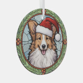 Shetland Sheperd Glas in Lood Kerstmis Ornament (Voorkant Rechts)