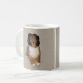 Shetlandmix-hond portret koffiemok (Voorkant links)