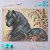 Shetlandpony, Vintage Bloemen, Decoupage Tissuepapier (Craft)