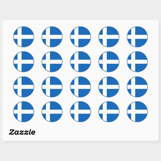 Shetlandse vlag ronde sticker (Vel)