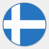 Shetlandse vlag ronde sticker (Voorkant)