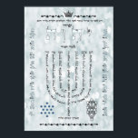 Shevitti met Psalm 67 Poster, alle vormen, verbete Poster<br><div class="desc">De Shevitti is een meditatief Kabbalistisch diagram met heilige namen, mnemonica en psalms of Torah verses. Deze heeft het vertrouwde apparaat van Psalm 67 dat als menorah wordt geschikt. De drie letters aan de zijkant zijn heilige namen afkomstig van Az Yashir Moshe. Werkt op elke grootte. Deze versie heeft twee...</div>
