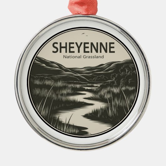 Sheyenne National Grassland Stream Metalen Ornament (Voorkant)