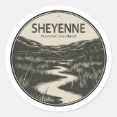 Sheyenne National Grassland Stream Ronde Sticker (Voorkant)