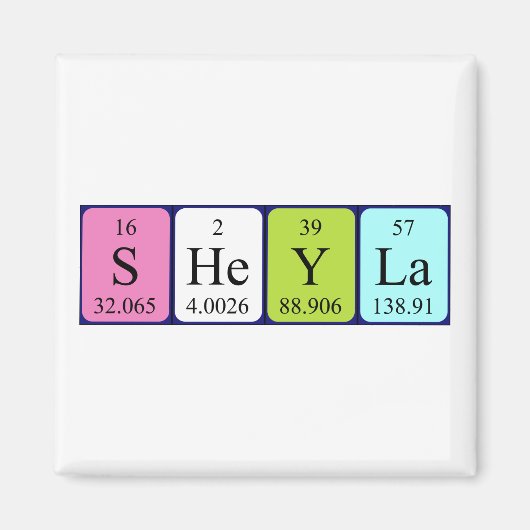 Sheyla periodiek table name magnet (Voorkant)