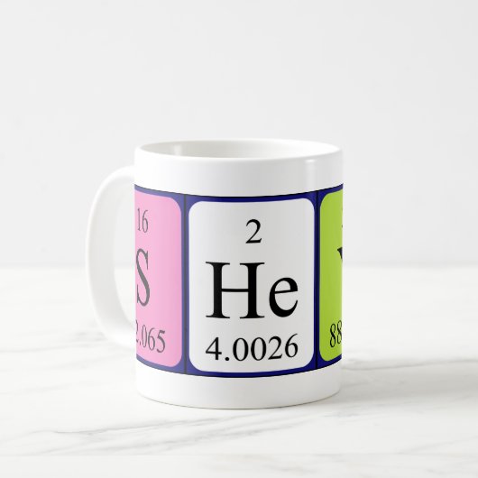 Sheyla periodieke lijstnaam mok (Voorkant links)