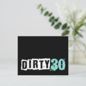 Shh A Surprise Dirty 30th Blauwgroen Blue Birthday Kaart (Staand voorkant)