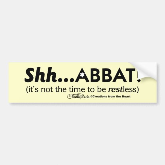 Shh...abbat! Bumpersticker (Voorkant)