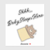SHH Baby Slaapplaatsen Hier Venster Sticker Deurte (Vel)