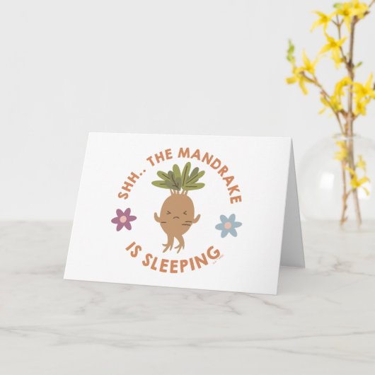 Shh.. De Mandrake slaapt Kaart (Gele Bloem)