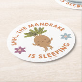 Shh.. De Mandrake slaapt Ronde Kartonnen Onderzetter (Gebogen)