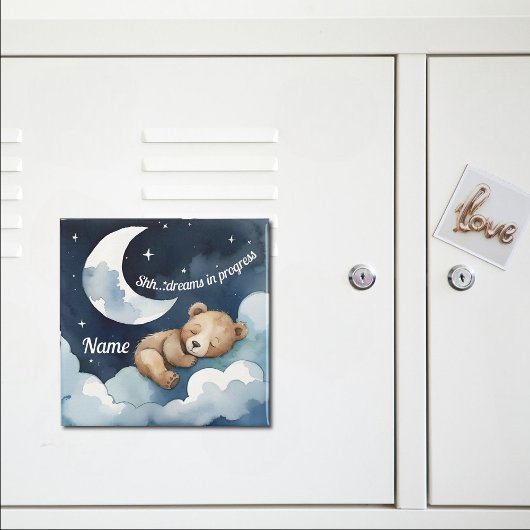 Shh... Dromen in Voortgang Slapen Beer Magneet