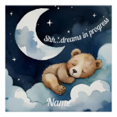 Shh... Dromen in Voortgang Slapen Beer Perfect Poster (Voorkant)