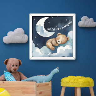Shh... Dromen in Voortgang Slapen Beer Perfect Poster