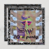 Shh! Het is een feestelijke uitnodiging (Voorkant / Achterkant)