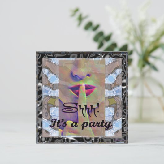 Shh! Het is een feestelijke uitnodiging (Staand voorkant)