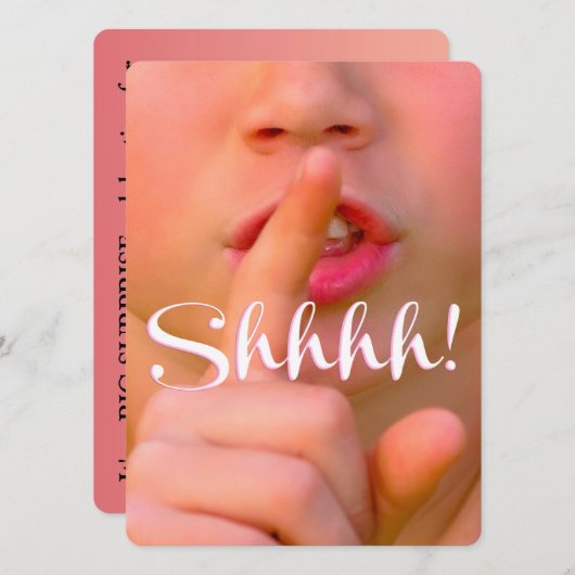 Shh! Het is een speciale Elegant Surprise party Kaart (Voorkant / Achterkant)