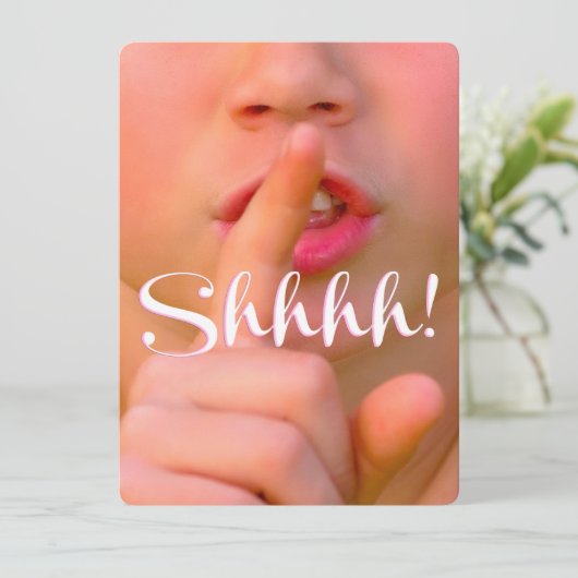 Shh! Het is een speciale Elegant Surprise party Kaart (Staand voorkant)