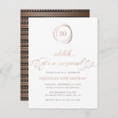 Shh.. Het is een Surprise Roos Gold Surprise Party Uitnodiging Briefkaart (Voorkant / Achterkant)