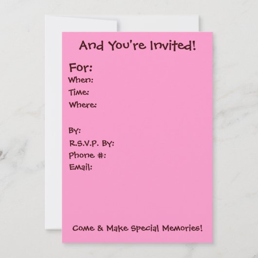 Shh..Het is een verrassing! Kaart (Achterkant)