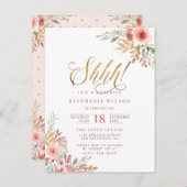 Shh! Het is een verrassing | Kathodetijdschrift Bi Uitnodiging Briefkaart (Voorkant / Achterkant)