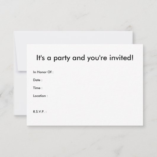 SHH! Het is een verrassingsfeest! : komische spraa Kaart (Achterkant)