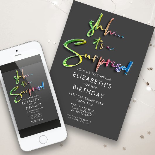 Shh...het is een Verrassingsverjaardag Kaart