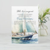 Shh het is een verrassingszeilboot 60e verjaardags kaart (Staand voorkant)