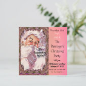 Shh! Het is Santa Victoriaans Roze Kerstfeest Kaart (Staand voorkant)