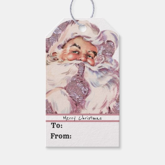 Shh! Het is Victoriaans Kerstmis voor de kerstman Cadeaulabel (Voorkant)