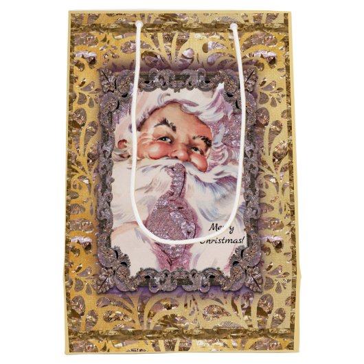 Shh! Het is Victoriaans Kerstmis voor de kerstman Medium Cadeauzakje (Achterkant)