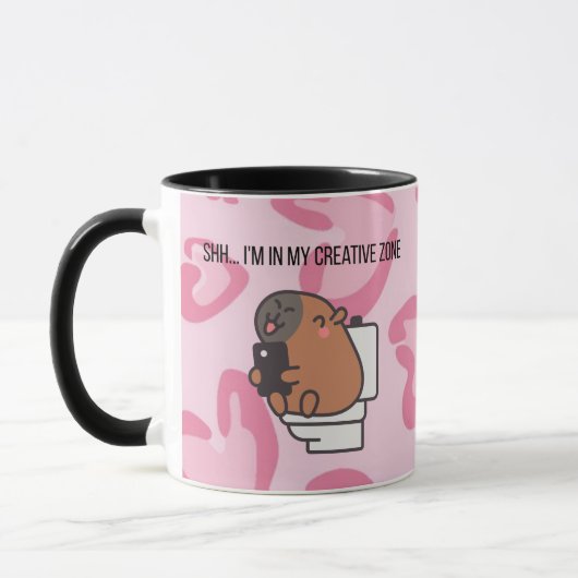 Shh… I’m in My Creative Zone | Funny Capybara Coff Mok (Links)