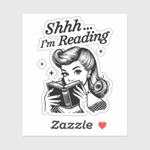 Shh, ik ben aan het lezen sticker