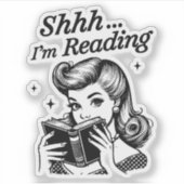 Shh, ik ben aan het lezen sticker (Voorkant)