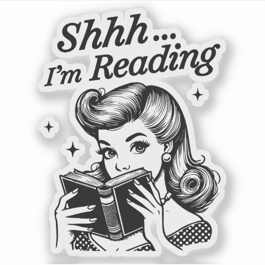 Shh, ik ben aan het lezen sticker (Voorkant)