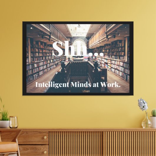 Shh.. Intelligente media in de werkbibliotheek Canvas Afdruk (Insitu (Woonkamer))
