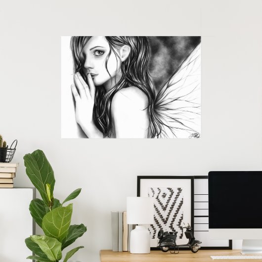 Shh Now Fairy Poster (Thuiskantoor)
