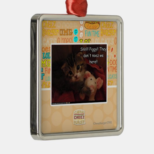 Shh!! Piggy! Metalen Ornament (Rechts)