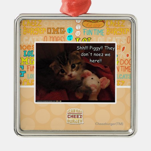 Shh!! Piggy! Metalen Ornament (Voorkant)