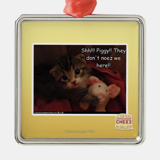 Shh!! Piggy! Metalen Ornament (Voorkant)