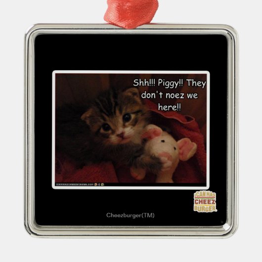 Shh!! Piggy! Metalen Ornament (Voorkant)